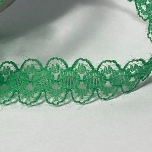 Green Petite Lace Trim 12 Rolls Offray Crafts Scrapbook Card Making Gift 7/16"